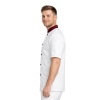 Bluza kucharska biała krótki rękaw wstawki bordowe roz.3XL